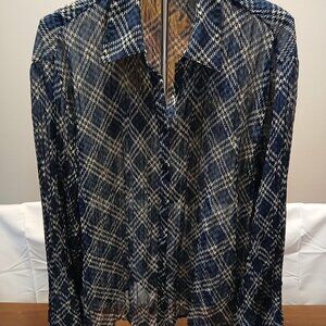 Apt. 9 Womens Houndstooth Long Sleeve Button-Up Shirt